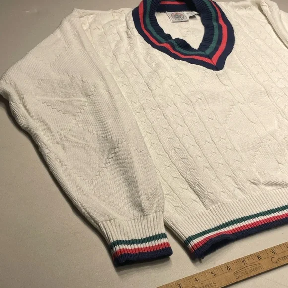 Vintage Cape Isle Knitters | Medium | Made in USA Heritage Tennis Sweater - Picture 7 of 11